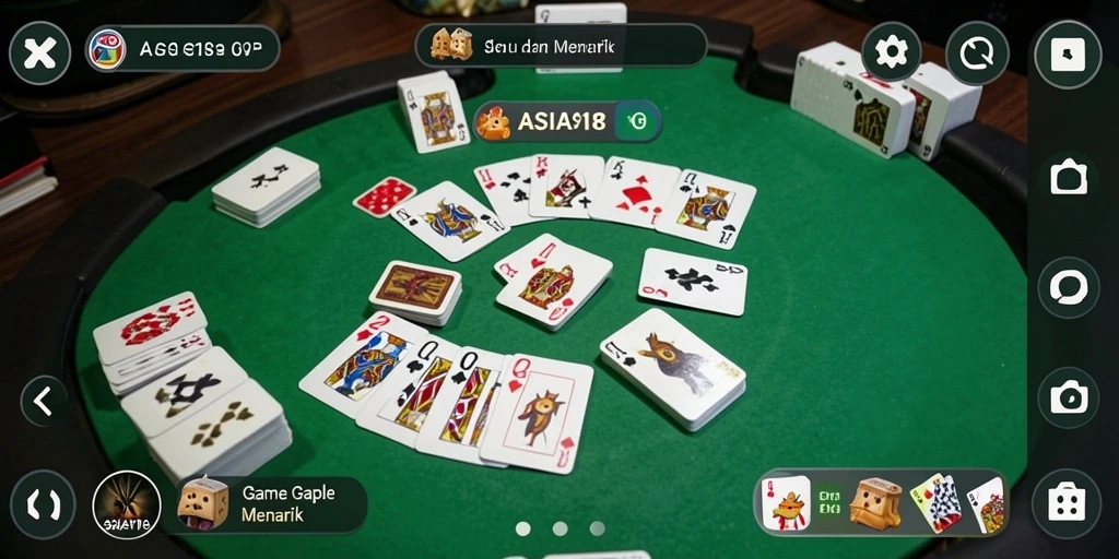Tangkapan layar utama ASIA918 menampilkan gameplay gaple yang seru.