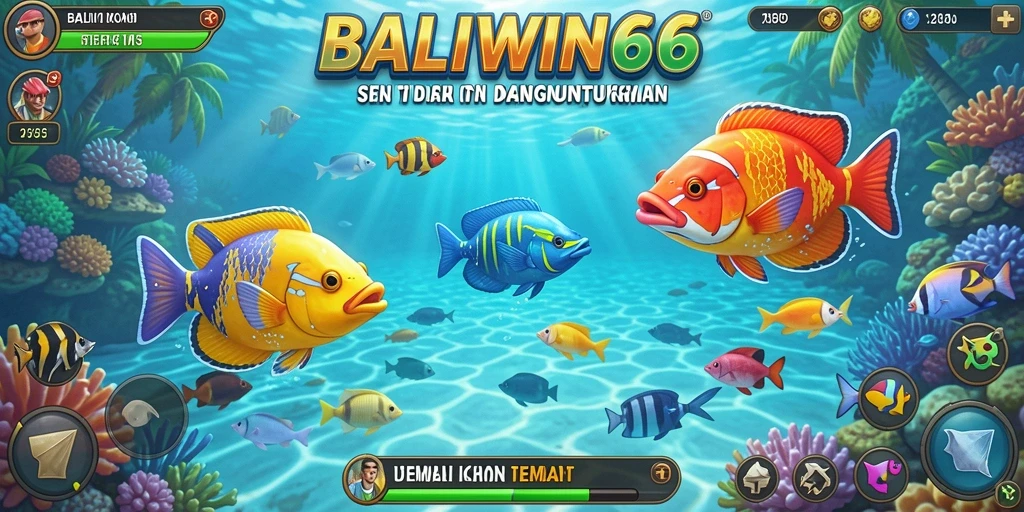 Screenshot utama BALIWIN66 menampilkan aksi menembak ikan yang mendebarkan.