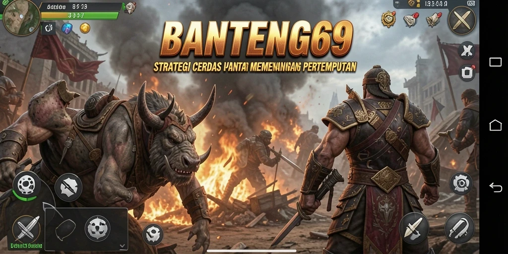 Tampilan screenshot BANTENG69 menampilkan pertempuran taktis yang intens.