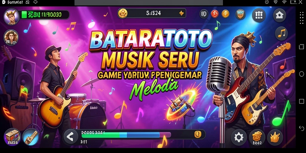 Tampilan gameplay seru dalam BATARATOTO dengan berbagai lagu.
