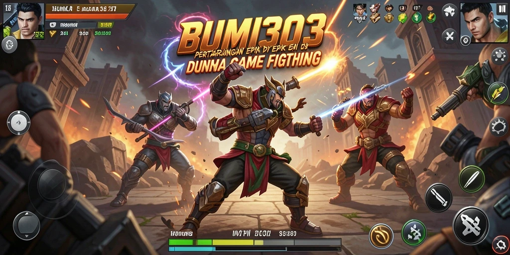 Tampilan pertarungan seru dalam gameplay BUMI303.