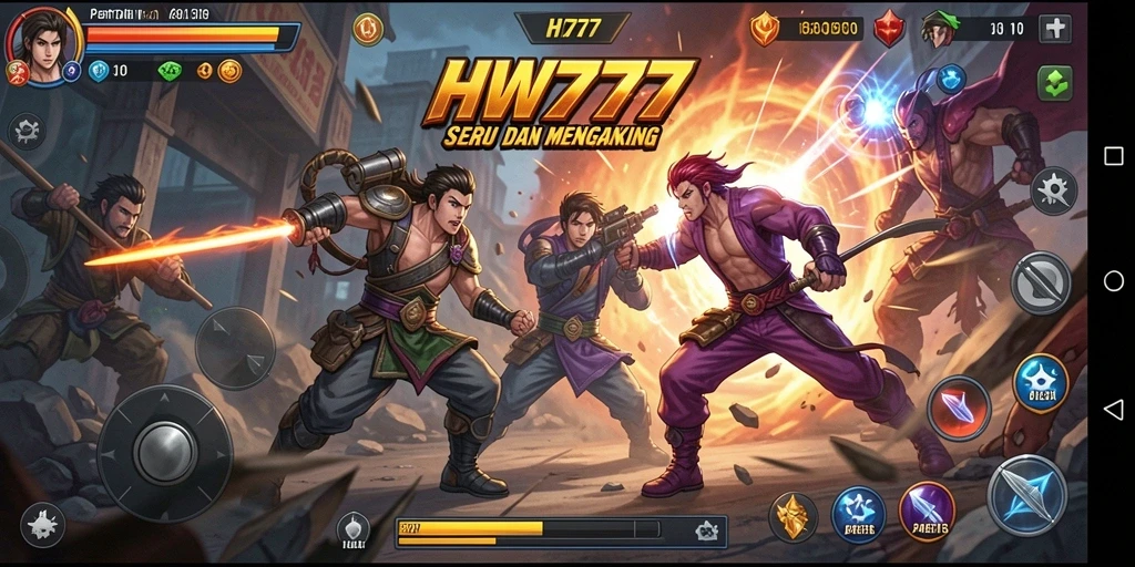 Tampilan menakjubkan dari gameplay Fighting HW777 yang intens.