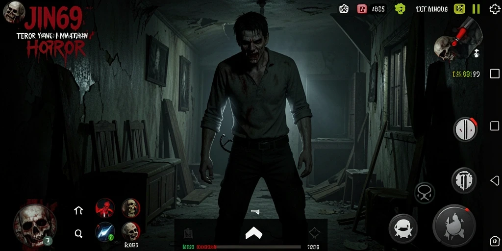 Gameplay menakutkan JIN69 dengan suasana Horror yang mencekam.