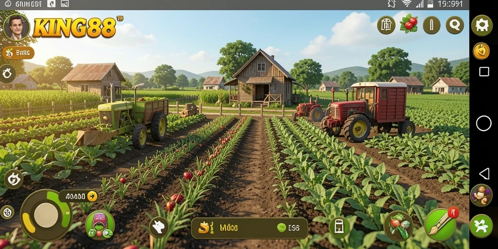 Tampilan screenshot KING88 yang menampilkan aktivitas bertani yang seru.