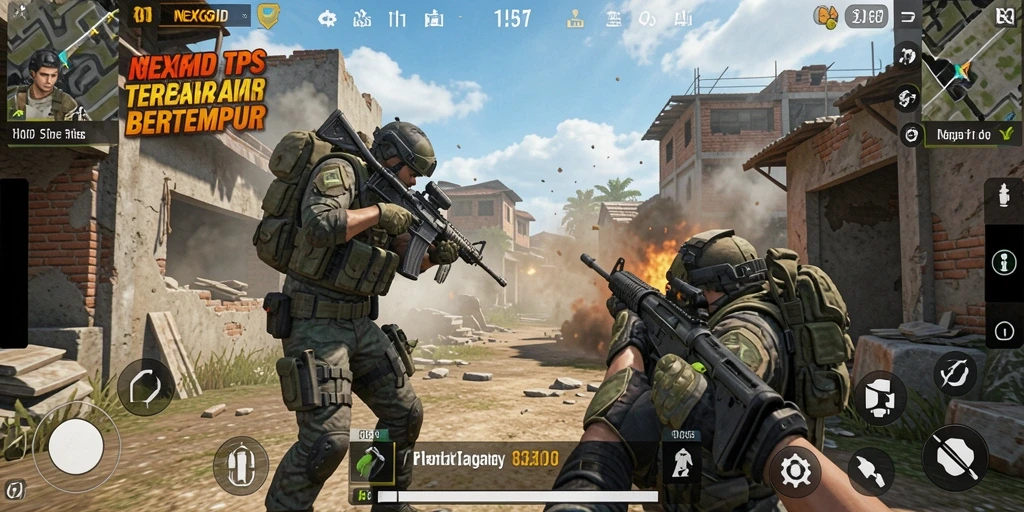 Tampilan gameplay NEXGID yang memukau dalam aksi TPS.