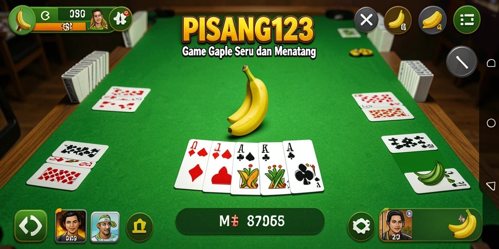 Screenshot gameplay PISANG123 menampilkan suasana seru permainan Gaple.