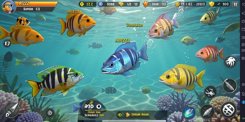 Gameplay seru dari game Tembak Ikan RPZZZ yang penuh tantangan.