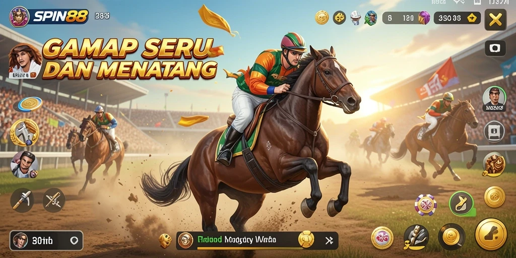 Screenshot gameplay SPIN88 yang menegangkan dan penuh aksi balapan.