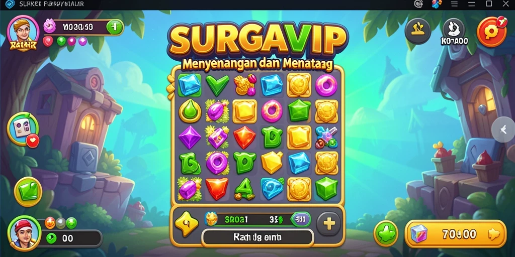 Screenshot gameplay SURGAVIP yang menampilkan keseruan Match-3.