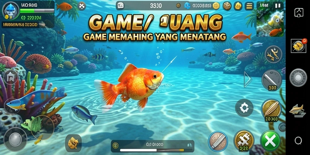 Gambaran seru dari gameplay <strong>UANG</strong> saat memancing.